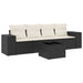 Set mobilier de grădină cu perne, 5 piese, negru, poliratan - WALTI WALTI