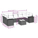 Set mobilier de grădină cu perne, 8 piese, negru, poliratan - WALTI WALTI