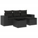 Set mobilier de grădină cu perne, 5 piese, negru, poliratan - WALTI WALTI