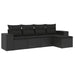 Set mobilier de grădină cu perne, 5 piese, negru, poliratan - WALTI WALTI