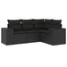 Set mobilier de grădină cu perne, 4 piese, negru, poliratan - WALTI WALTI