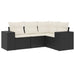 Set mobilier de grădină cu perne, 4 piese, negru, poliratan - WALTI WALTI