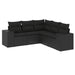 Set mobilier de grădină cu perne, 5 piese, negru, poliratan - WALTI WALTI