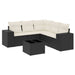Set mobilier de grădină cu perne, 6 piese, negru, poliratan - WALTI WALTI
