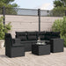 Set mobilier de grădină cu perne, 6 piese, negru, poliratan - WALTI WALTI