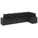 Set mobilier de grădină cu perne, 6 piese, negru, poliratan - WALTI WALTI