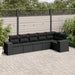 Set mobilier de grădină cu perne, 6 piese, negru, poliratan - WALTI WALTI