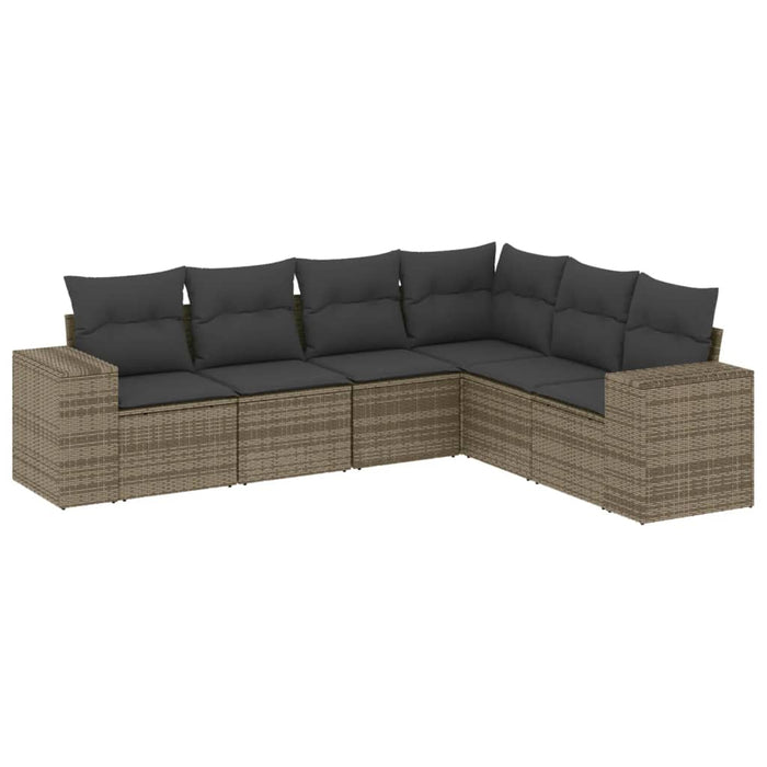 Set mobilier grădină cu perne, 6 piese, gri, poliratan - WALTI WALTI