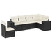 Set mobilier de grădină cu perne, 6 piese, negru, poliratan - WALTI WALTI