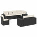 Set mobilier de grădină cu perne, 8 piese, negru, poliratan - WALTI WALTI