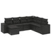 Set canapele de grădină cu perne, 7 piese, negru, poliratan - WALTI WALTI
