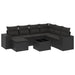 Set mobilier de grădină cu perne, 8 piese, negru, poliratan - WALTI WALTI