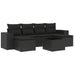 Set canapele de grădină cu perne, 7 piese, negru, poliratan - WALTI WALTI