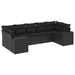 Set canapele de grădină cu perne, 7 piese, negru, poliratan - WALTI WALTI