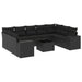Set canapele de grădină cu perne, 10 piese, negru, poliratan - WALTI WALTI