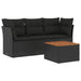 Set mobilier de grădină cu perne, 4 piese, negru, poliratan - WALTI WALTI