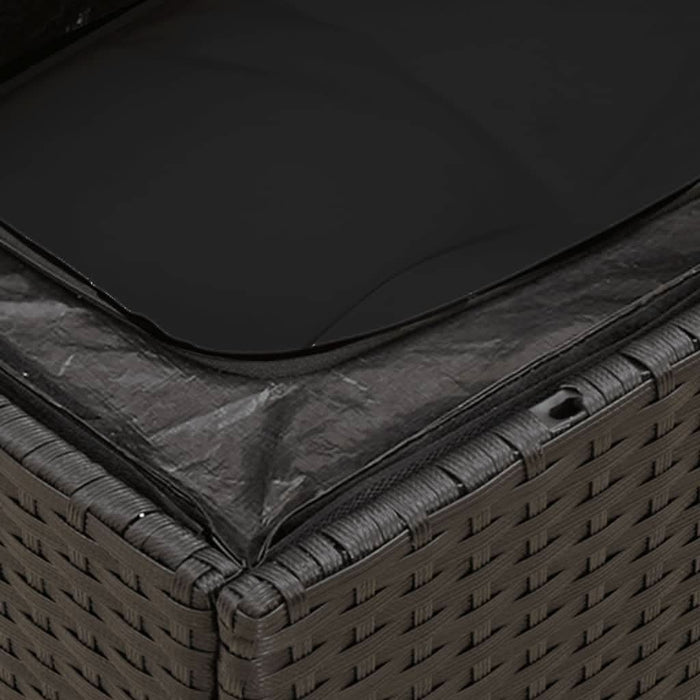 Set mobilier de grădină cu perne, 4 piese, negru, poliratan - WALTI WALTI
