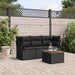 Set mobilier de grădină cu perne, 4 piese, negru, poliratan - WALTI WALTI