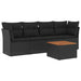 Set mobilier de grădină cu perne, 5 piese, negru, poliratan - WALTI WALTI
