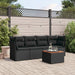 Set mobilier de grădină cu perne, 5 piese, negru, poliratan - WALTI WALTI