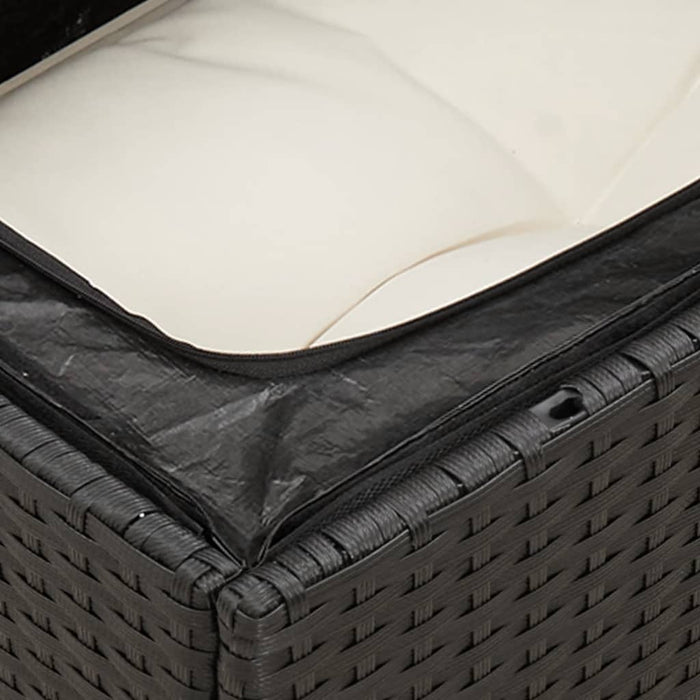 Set canapele de grădină cu perne, 7 piese, negru, poliratan - WALTI WALTI