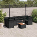 Set mobilier de grădină cu perne, 8 piese, negru, poliratan - WALTI WALTI