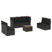 Set mobilier de grădină cu perne, 8 piese, negru, poliratan - WALTI WALTI