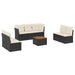 Set mobilier de grădină cu perne, 8 piese, negru, poliratan - WALTI WALTI