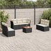 Set mobilier de grădină cu perne, 8 piese, negru, poliratan - WALTI WALTI