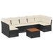 Set mobilier de grădină cu perne, 8 piese, negru, poliratan - WALTI WALTI