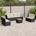 Set mobilier de grădină cu perne, 9 piese, negru, poliratan - WALTI WALTI