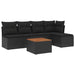Set mobilier de grădină cu perne, 6 piese, negru, poliratan - WALTI WALTI