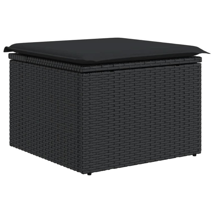 Set mobilier de grădină cu perne, 6 piese, negru, poliratan - WALTI WALTI