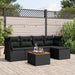 Set mobilier de grădină cu perne, 6 piese, negru, poliratan - WALTI WALTI