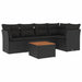 Set mobilier de grădină cu perne, 6 piese, negru, poliratan - WALTI WALTI