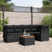 Set mobilier de grădină cu perne, 6 piese, negru, poliratan - WALTI WALTI