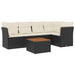 Set mobilier de grădină cu perne, 6 piese, negru, poliratan - WALTI WALTI
