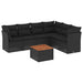 Set canapele de grădină cu perne, 7 piese, negru, poliratan - WALTI WALTI