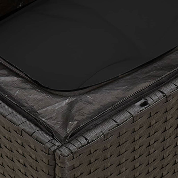 Set mobilier de grădină cu perne, 6 piese, negru, poliratan - WALTI WALTI