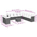 Set canapele de grădină, 12 piese, cu perne, negru, poliratan - WALTI WALTI