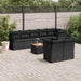 Set mobilier de grădină cu perne, 9 piese, negru, poliratan - WALTI WALTI