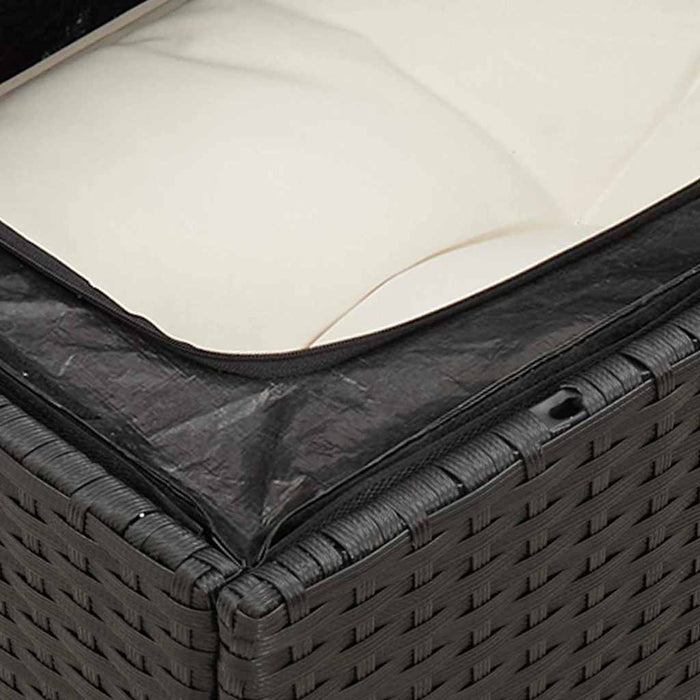 Set mobilier de grădină cu perne, 9 piese, negru, poliratan - WALTI WALTI
