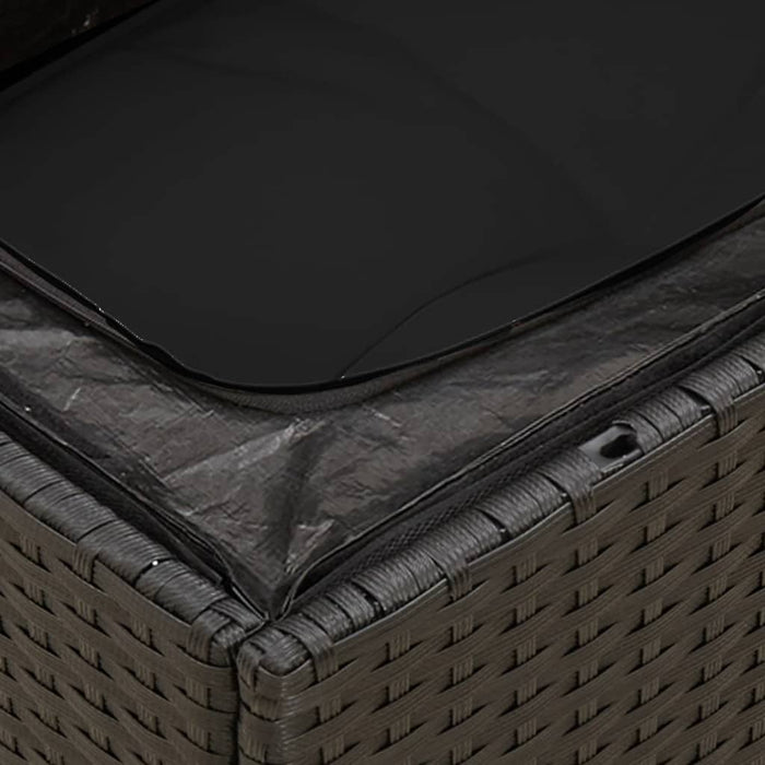 Set mobilier de grădină cu perne, 9 piese, negru, poliratan WALTI