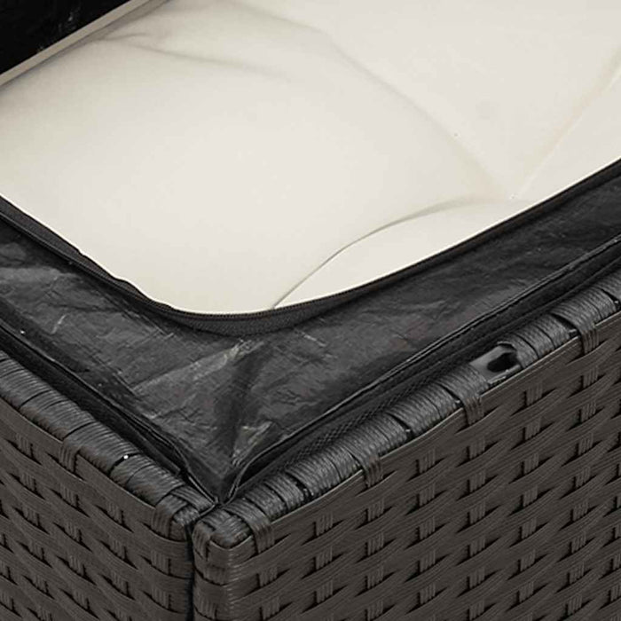 Set mobilier de grădină cu perne, 9 piese, negru, poliratan - WALTI WALTI