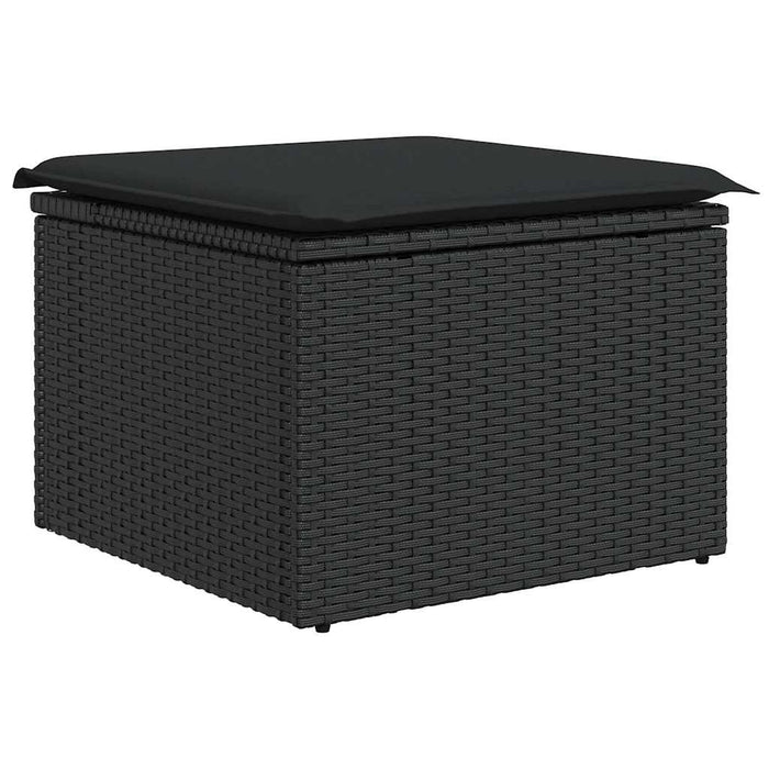 Set mobilier de grădină cu perne, 8 piese, negru, poliratan - WALTI WALTI