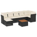 Set mobilier de grădină cu perne, 8 piese, negru, poliratan - WALTI WALTI