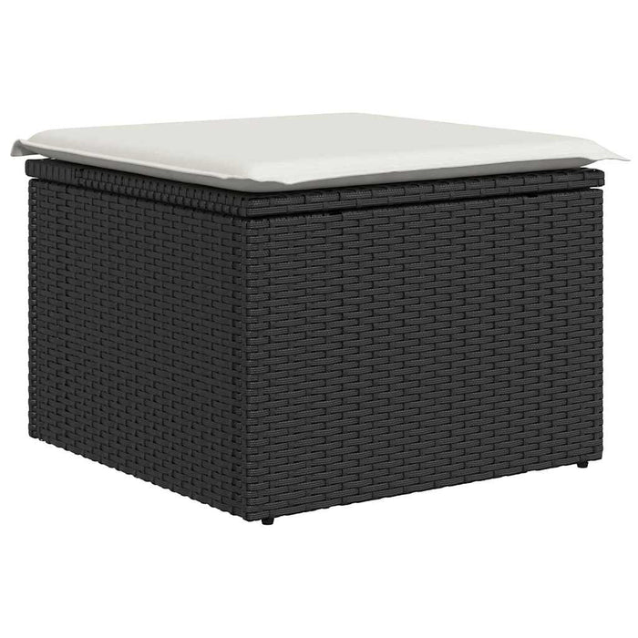Set mobilier de grădină cu perne, 8 piese, negru, poliratan - WALTI WALTI