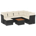 Set mobilier de grădină cu perne, 8 piese, negru, poliratan - WALTI WALTI