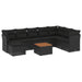 Set mobilier de grădină cu perne, 9 piese, negru, poliratan - WALTI WALTI