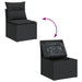 Set mobilier de grădină cu perne, 9 piese, negru, poliratan - WALTI WALTI